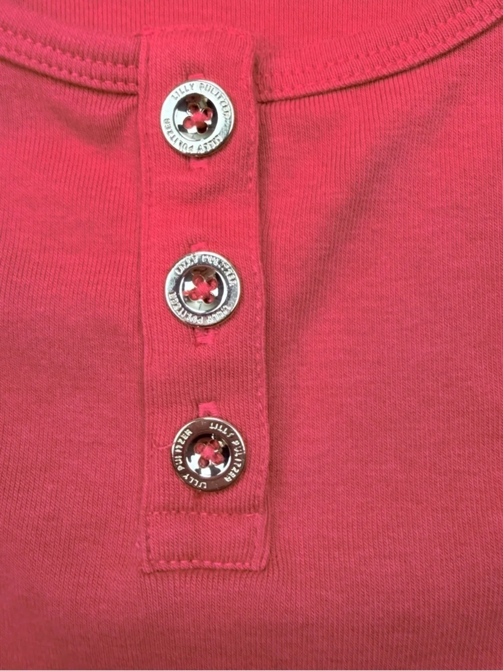 Lilly Pulitzer Raspberry Red Racerback Tank with Button Placket - Picture 6 of 9